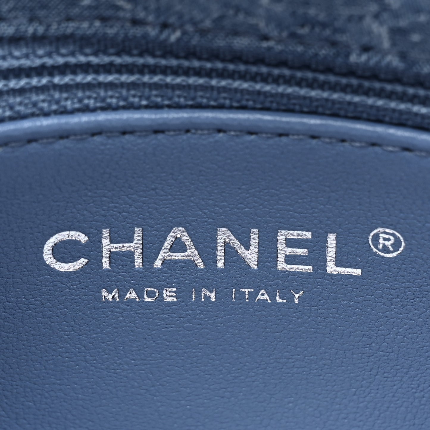 Denim Quilted Camellia Sweetheart Mini Flap Blue