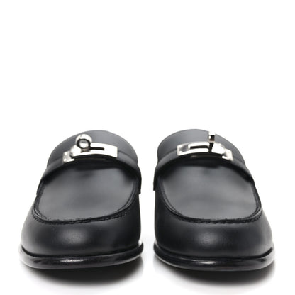 Hermes Calfskin Womens Destin Loafers 39 Black 2 of 9