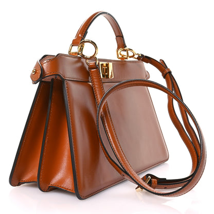 Fendi Vitello King Luxor Shiny Nappa Medium Peekaboo I SEE U East West Satchel Brandy Light Rose 3 of 12