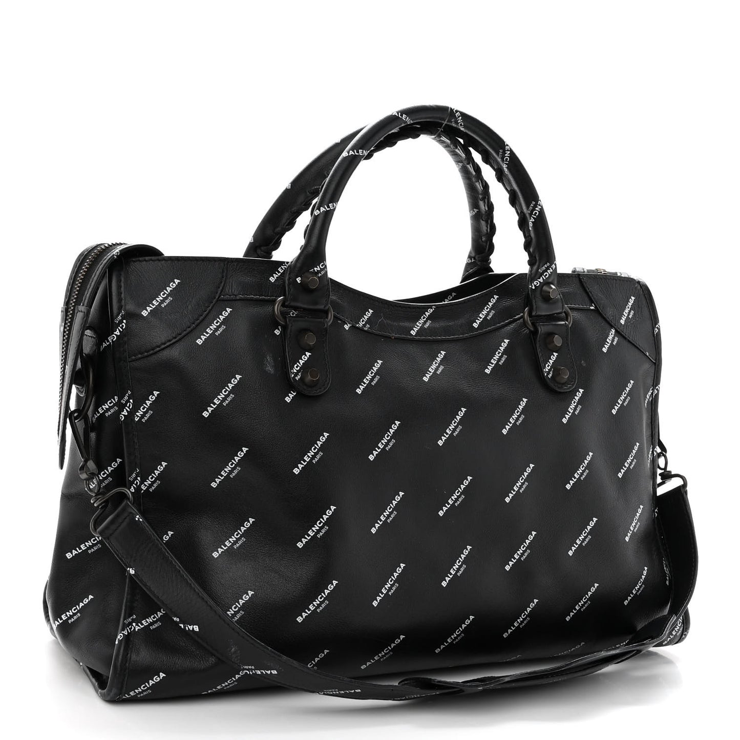 Veau Allover Logo Classic Hardware City Black White