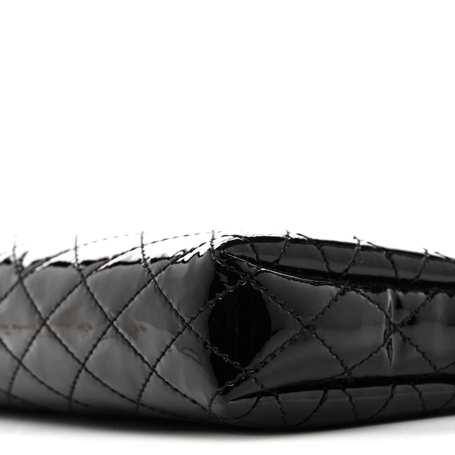 Patent Quilted Gaby Zipped Pouch Black