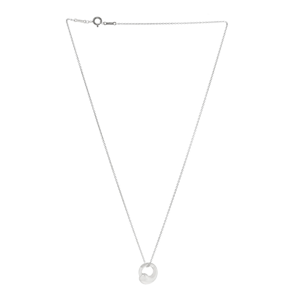 Sterling Silver 12mm Elsa Peretti Eternal Circle Pendant Necklace