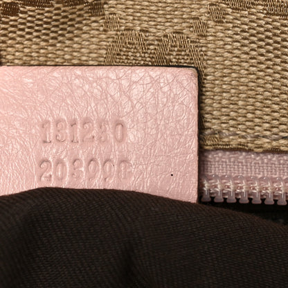 Gucci GG Monogram Medium Web Handle Bucket Tote Pink Blue 7 of 10