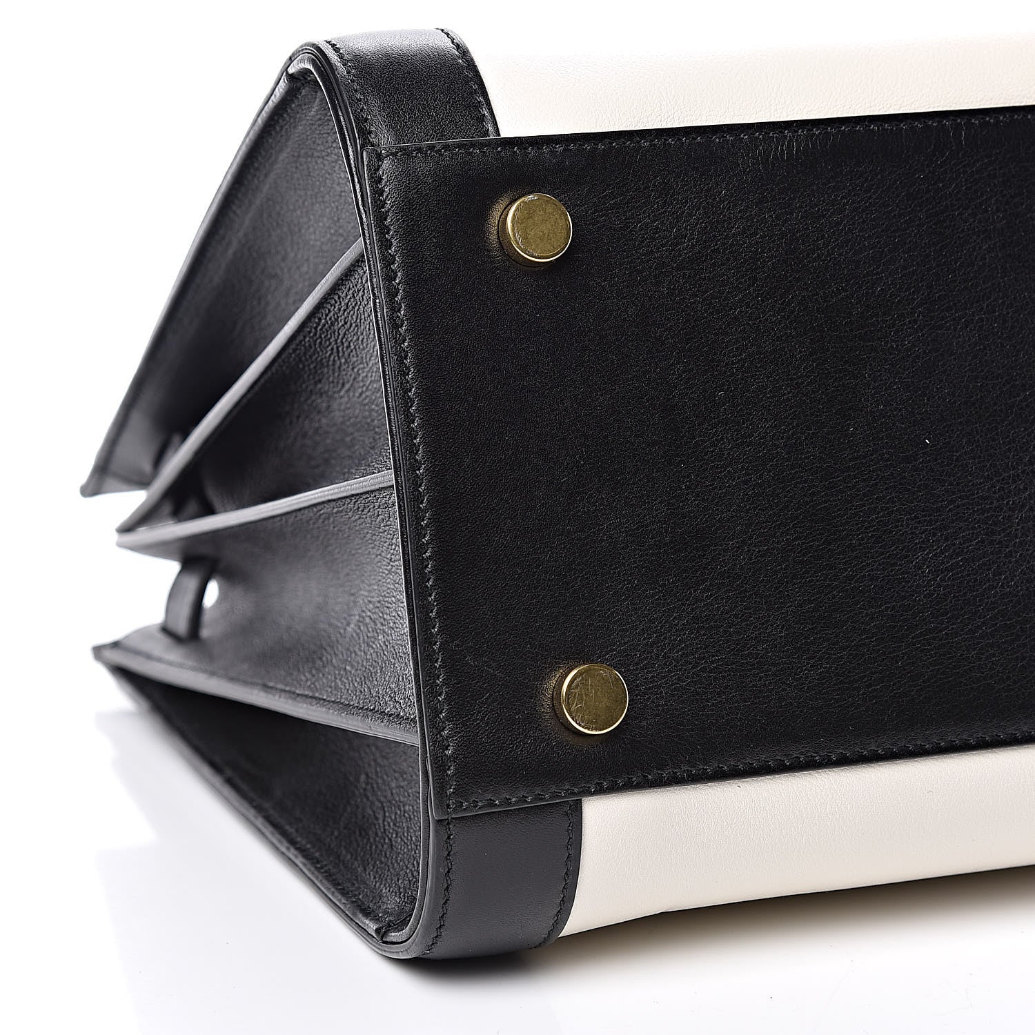 Saint Laurent Calfskin Bicolor Small Sac De Jour White Black 7 of 8