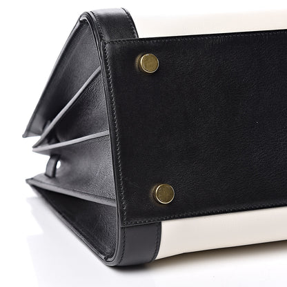 Saint Laurent Calfskin Bicolor Small Sac De Jour White Black 7 of 8