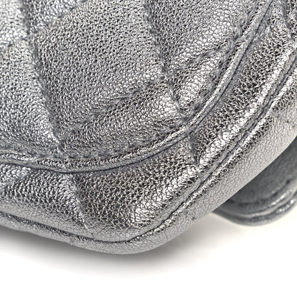 Chanel Metallic Lambskin Quilted Glasses Case With Chain Silver 13 of 14