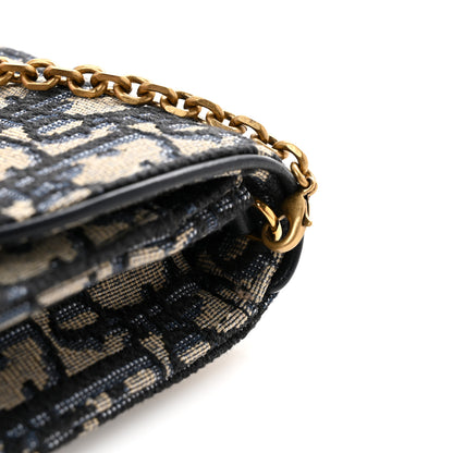 Christian Dior Oblique Saddle Chain Long Wallet Blue 14 of 14