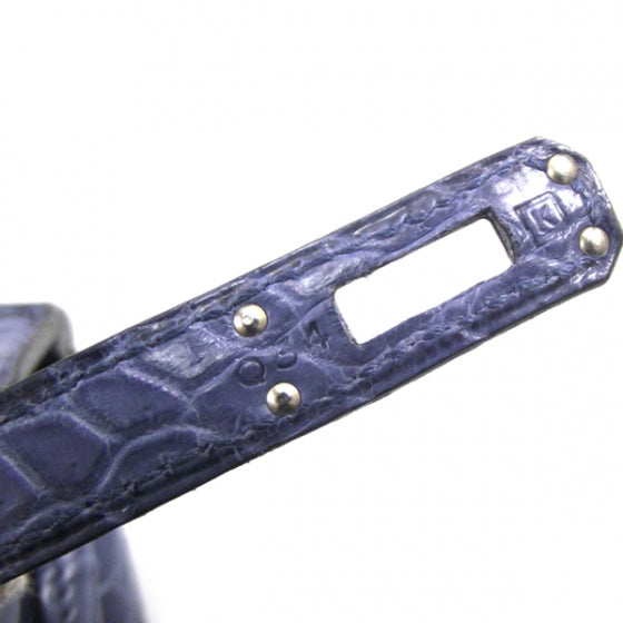 Niloticus Crocodile BIRKIN 25 Matte Bleu Brighton Palladium