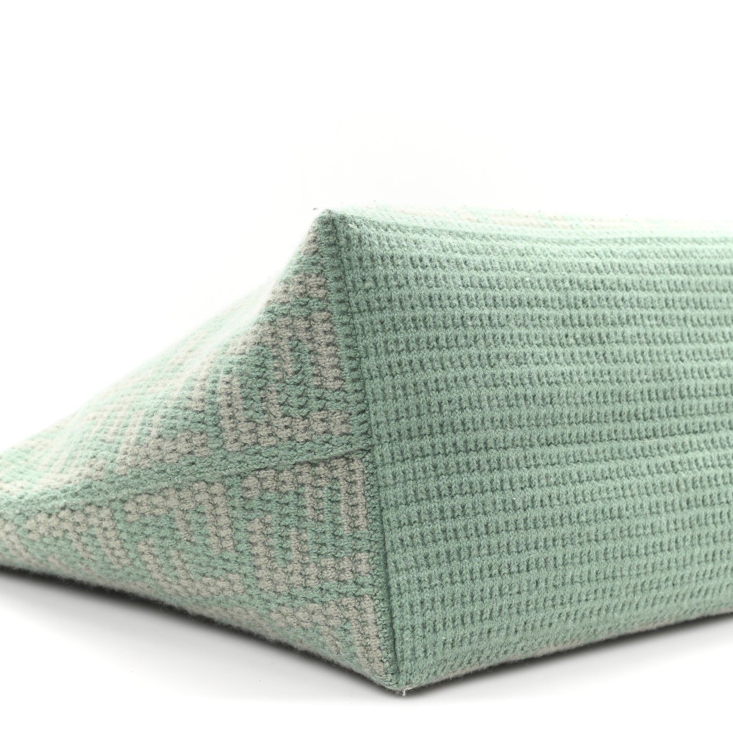 Cashmere Knit FF Large Shopper Tote Verde Islanda