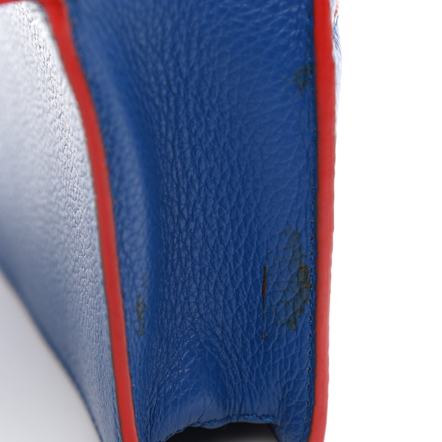 Grained Calfskin Palazzo Chain Evening Bag Blue