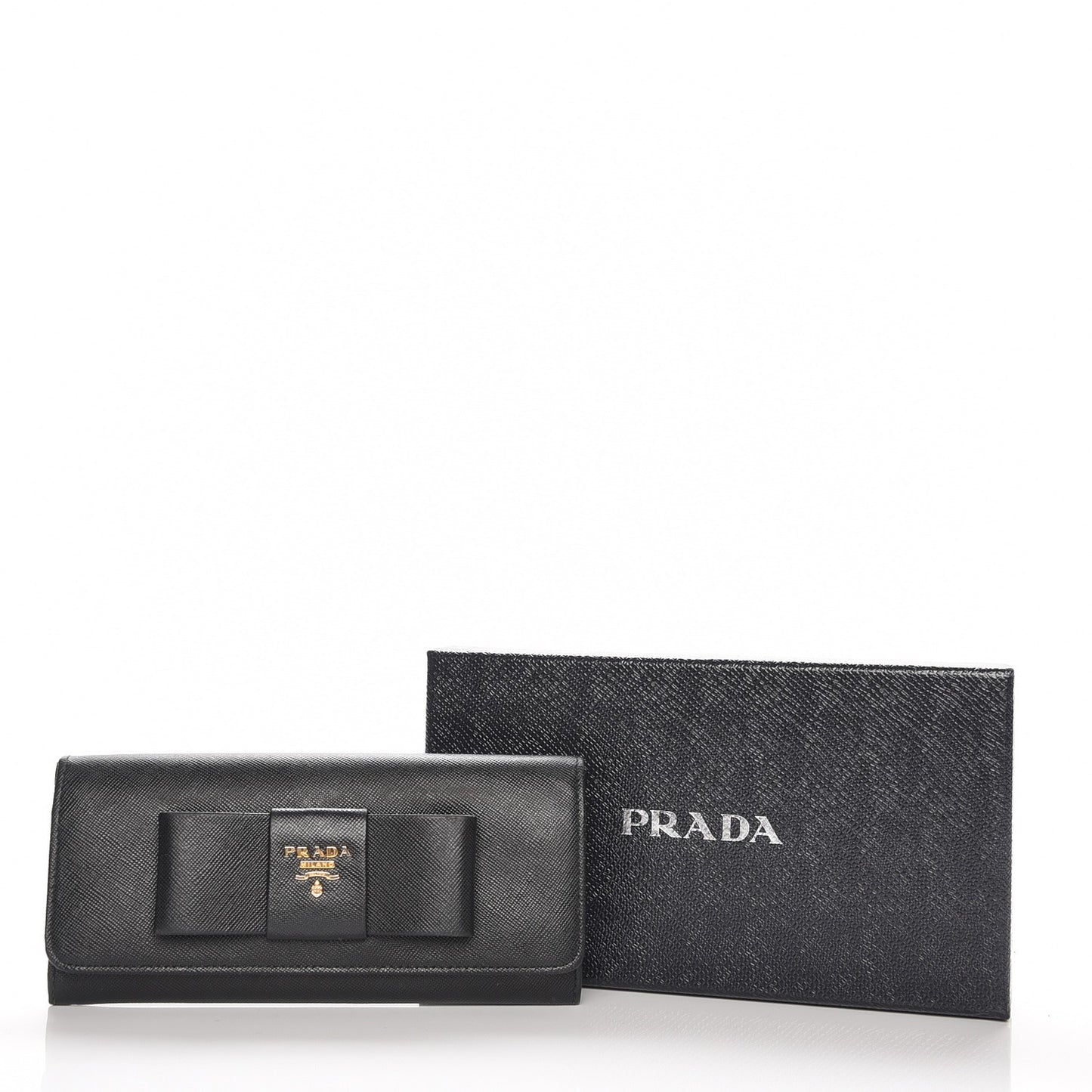 Saffiano Bow Continental Wallet Nero Black