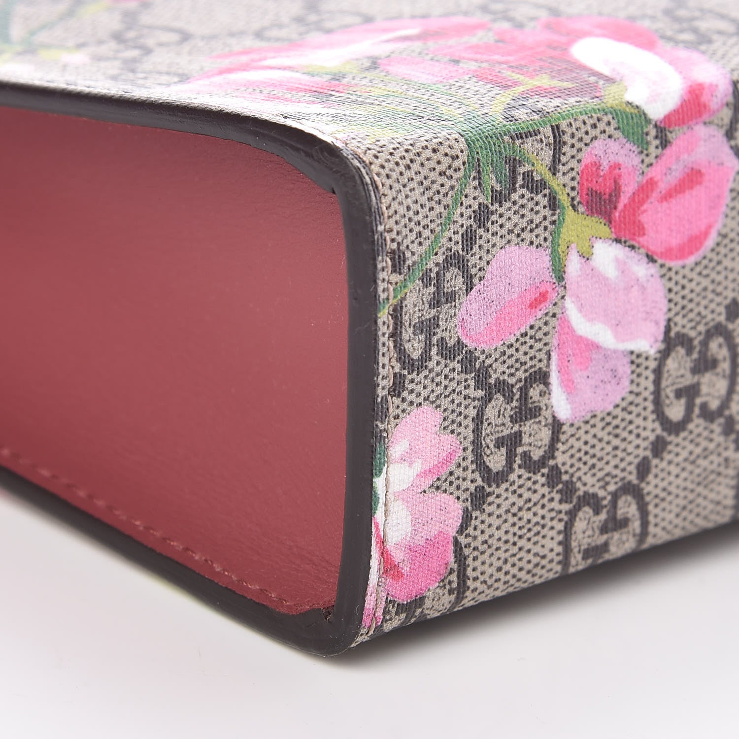 Gucci GG Supreme Monogram Blooms Large Cosmetic Case Beige Multicolor Dry Rose 8 of 10