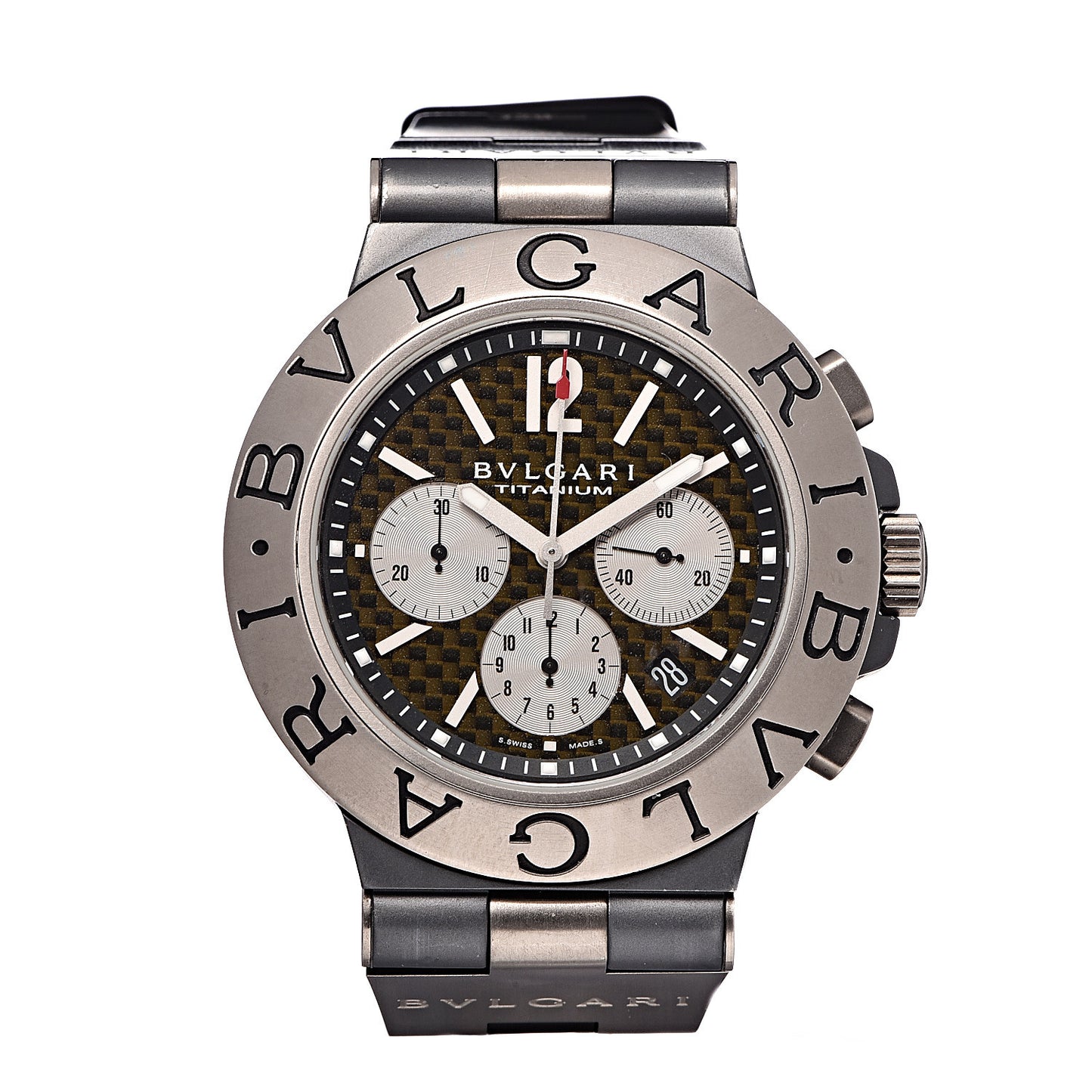 Titanium Rubber 44mm Diagono Chronograph Automatic Watch Black