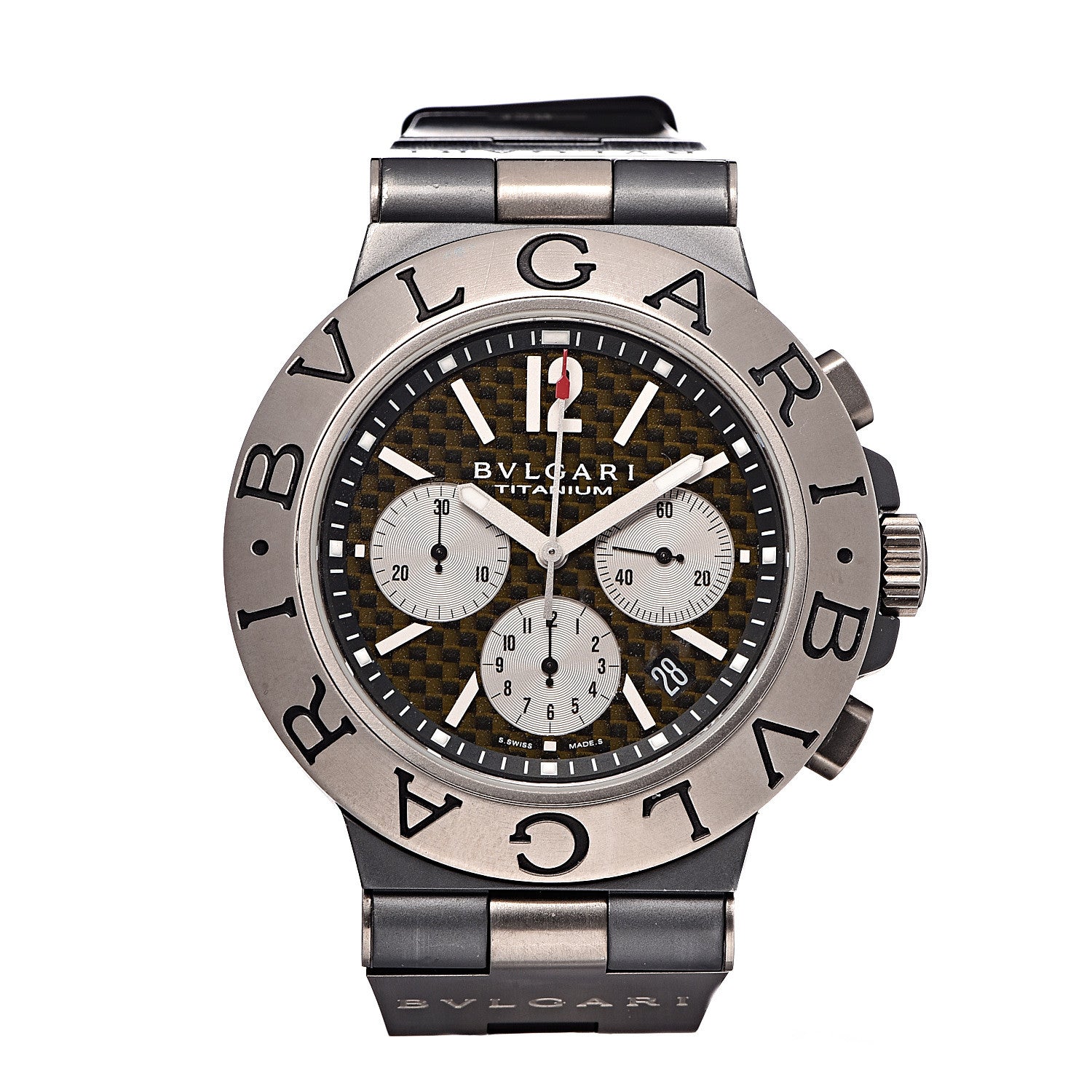 Bulgari Titanium Rubber 44mm Diagono Chronograph Automatic Watch Black 1 of 7
