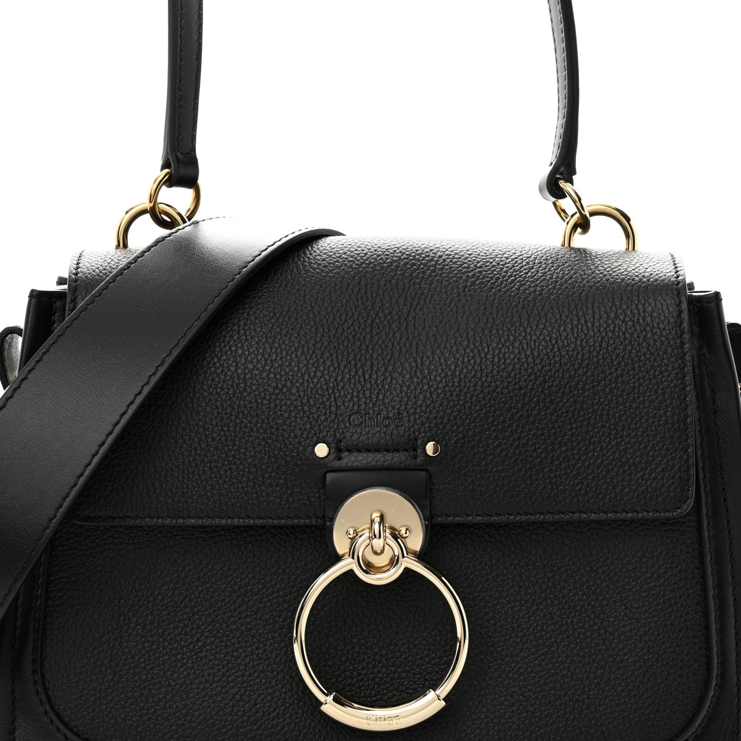 Calfskin Small Tess Day Bag Black