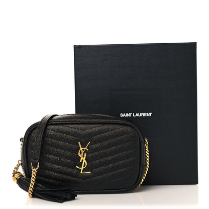 Saint Laurent Grain De Poudre Matelasse Monogram Mini Lou Camera Bag Black 11 of 11