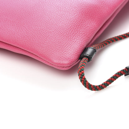 Gucci Grained Calfskin Logo Drawstring Backpack Box Pink Green Black 9 of 10