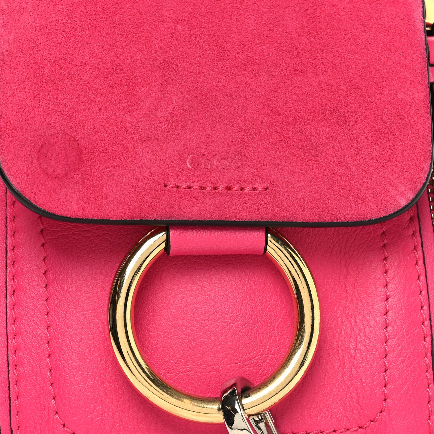 Chloe Suede Calfskin Mini Faye Backpack Fuchsia Rose 8 of 11