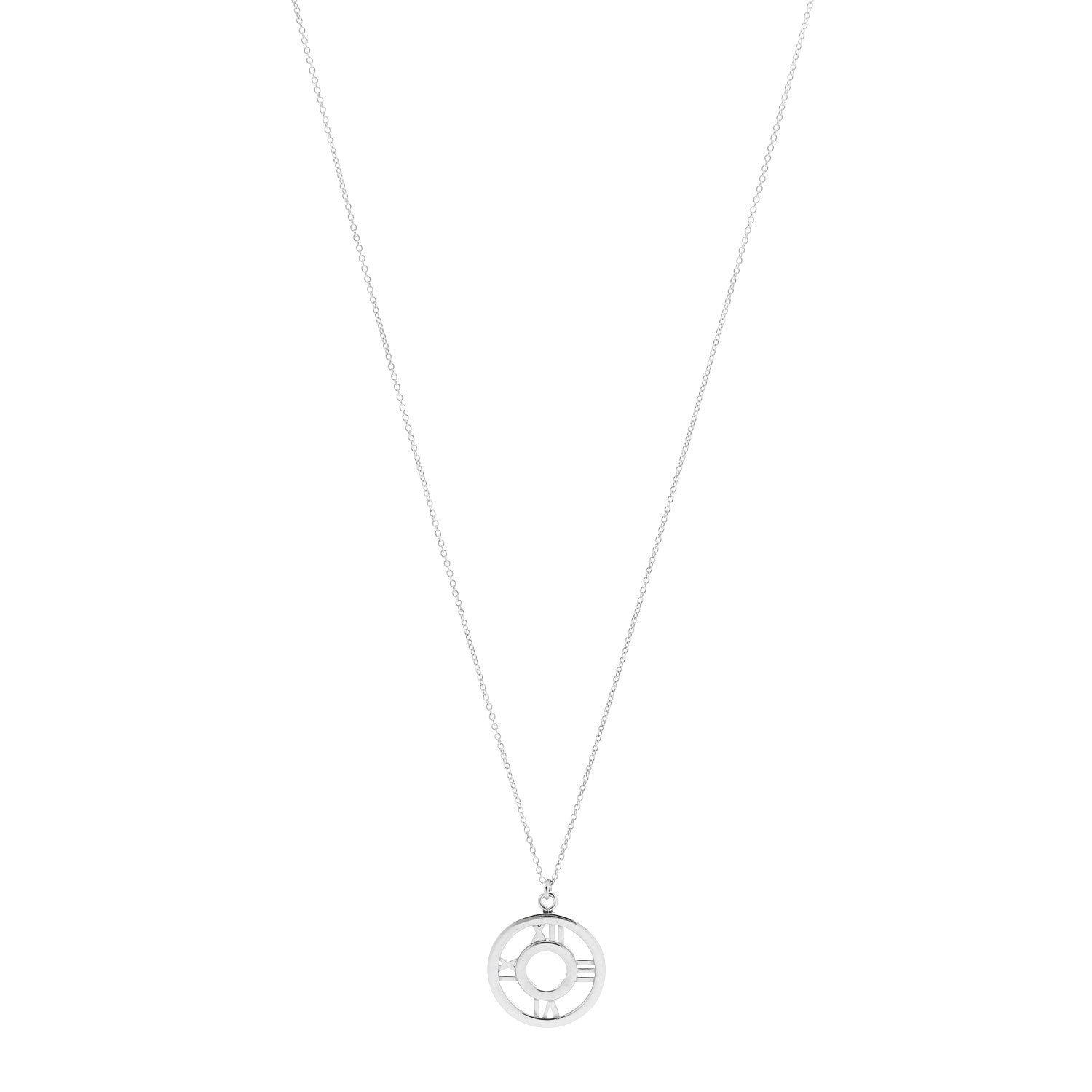 Tiffany Sterling Silver Medium Atlas Open Pendant Necklace 1 of 5