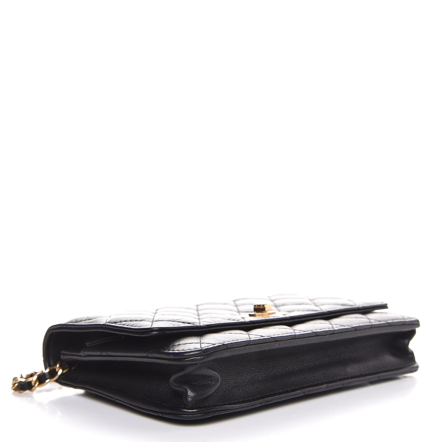 Aged Calfskin Quilted Reissue Wallet On Chain WOC Black