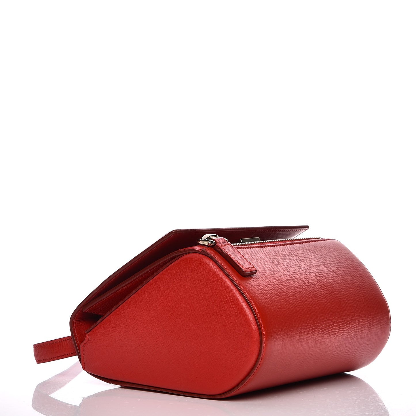 Textured Calfskin Mini Pandora Box Crossbody Bag Red