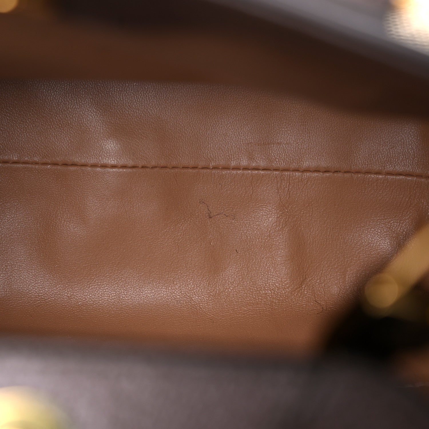 Gucci Monogram Jumbo GG Textured Dollar Calfskin Small Diana Tote Bag Camel Ebony New Acero 13 of 24