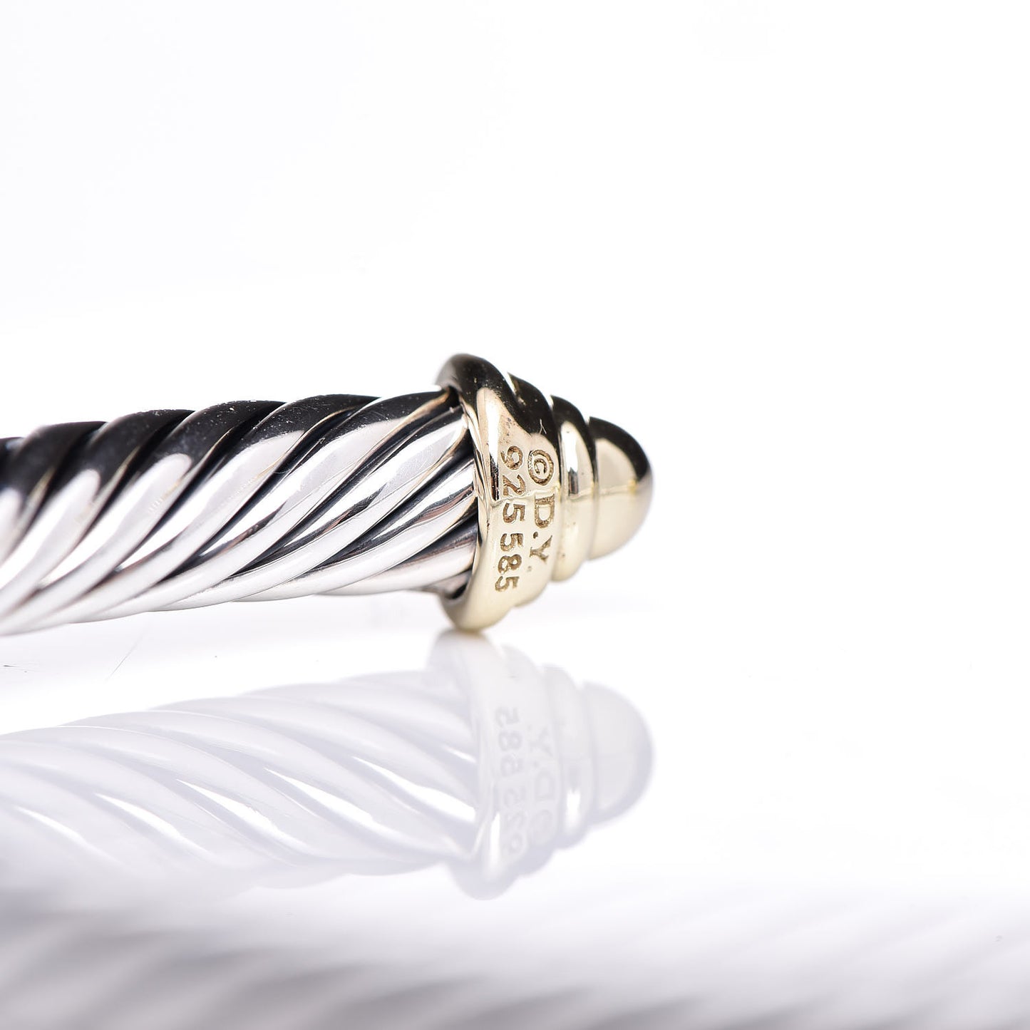 Sterling Silver 14K Yellow Gold 5mm Cable Classics Bracelet