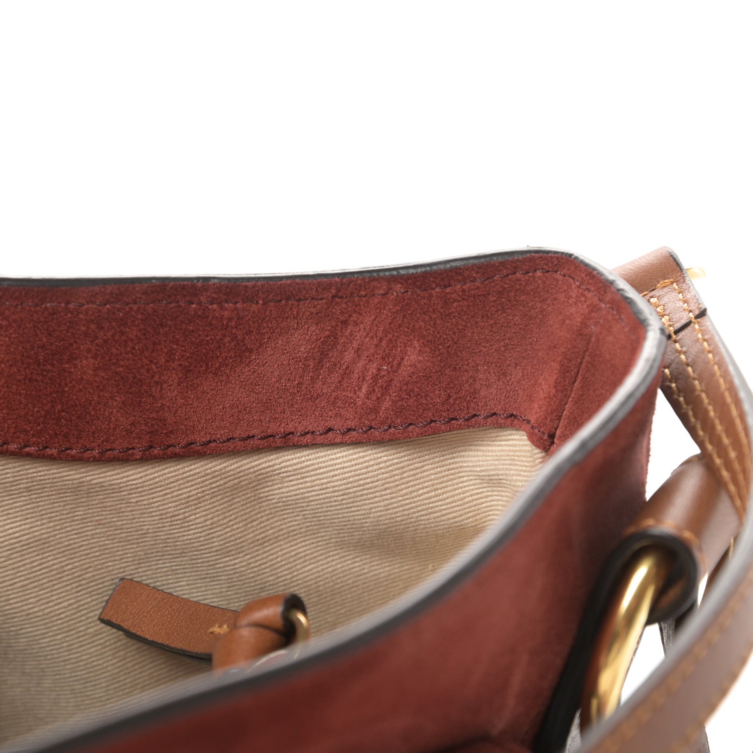 Chloe Suede Studded Small Lexa Shoulder Bag Saffron Red 12 of 13