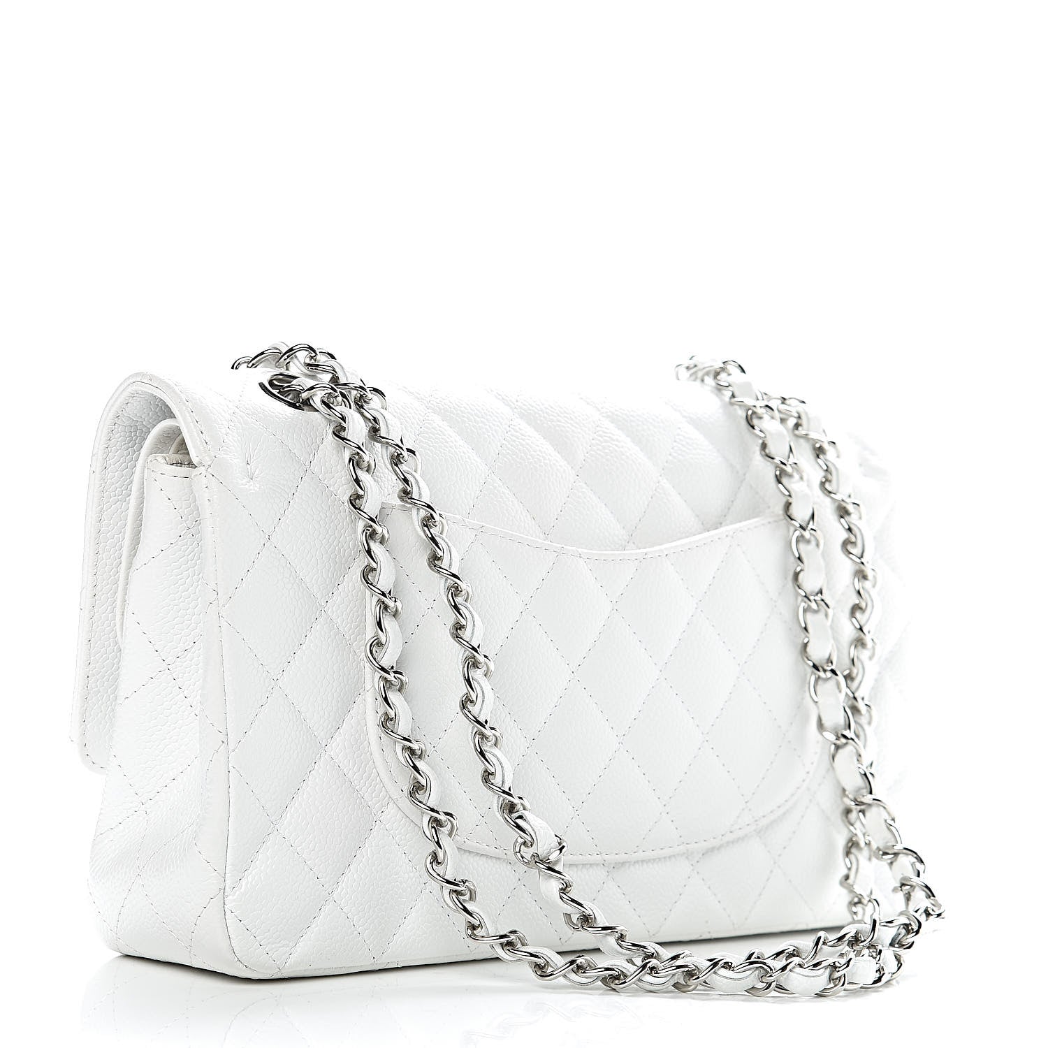 Chanel Caviar Quilted Medium Double Flap White 3 of 10