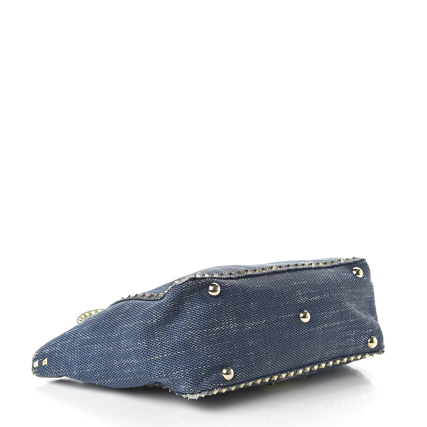 Denim Medium Rockstud Tote Blue Green