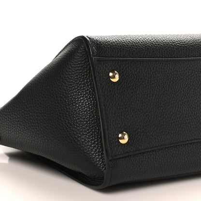 Salvatore Ferragamo Hammered Calfskin Double Handle Small Amy Tote Black 8 of 9