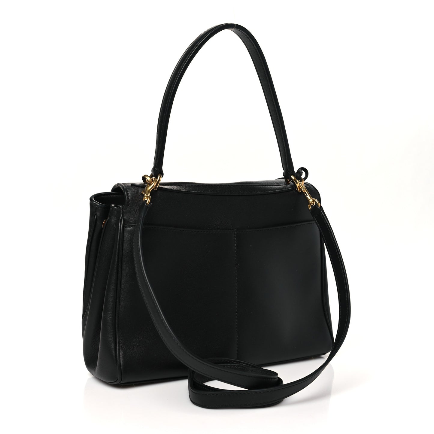 Natural Smooth Calfskin Mini Rodeo Top Handle Handbag Black