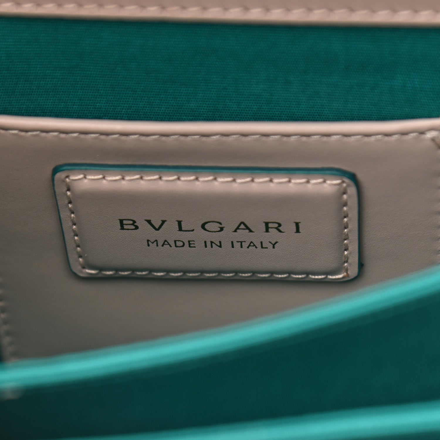 Bulgari Calfskin Contrast Serpenti Forever Top Handle Tropical Turquoise Milky Opal 7 of 9