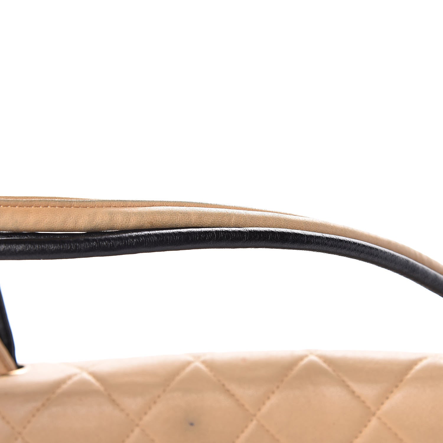 Chanel Lambskin Quilted Medium Single Flap Beige Black 23 of 26