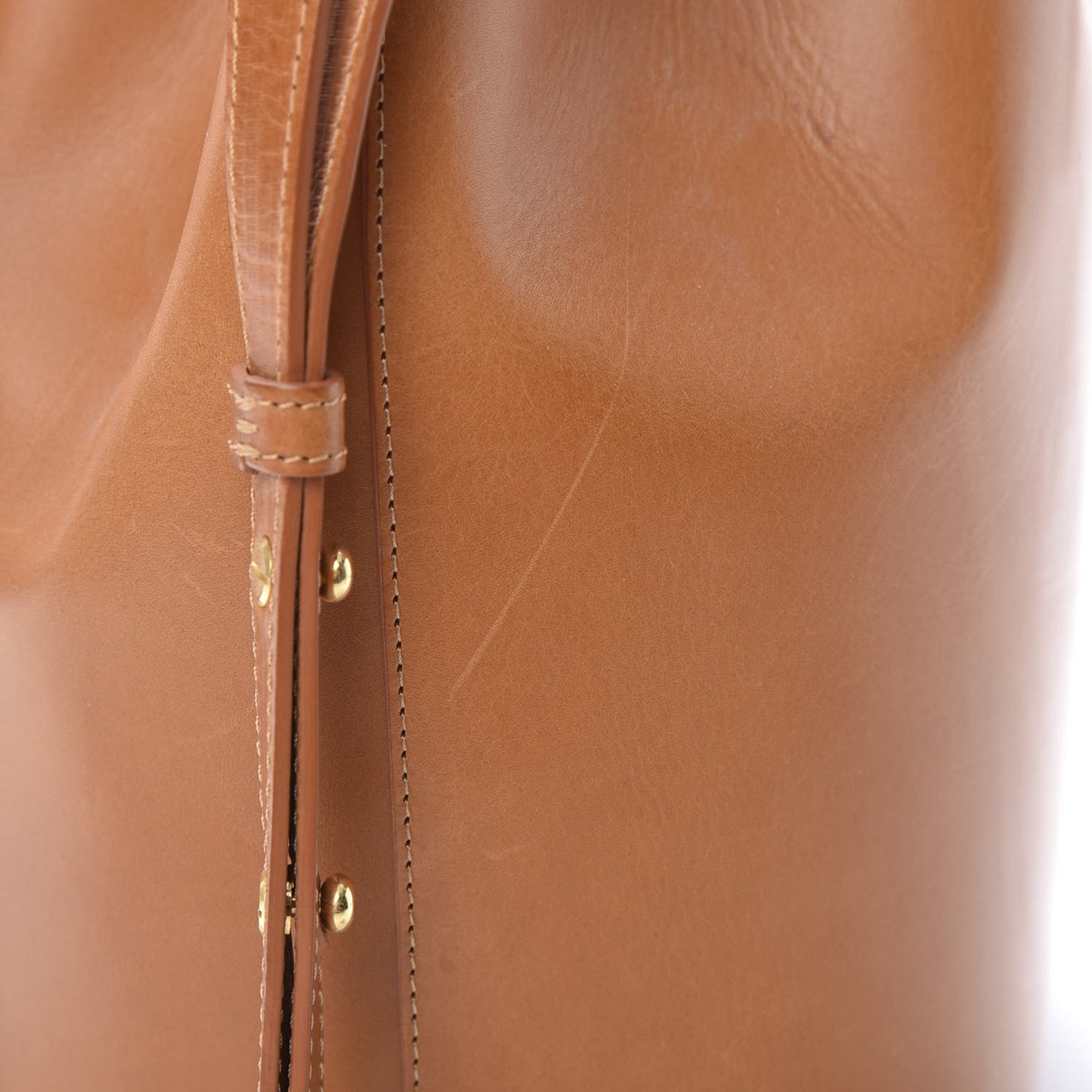 Vegetable Tanned Calfskin Bucket Bag Cammello Rosa