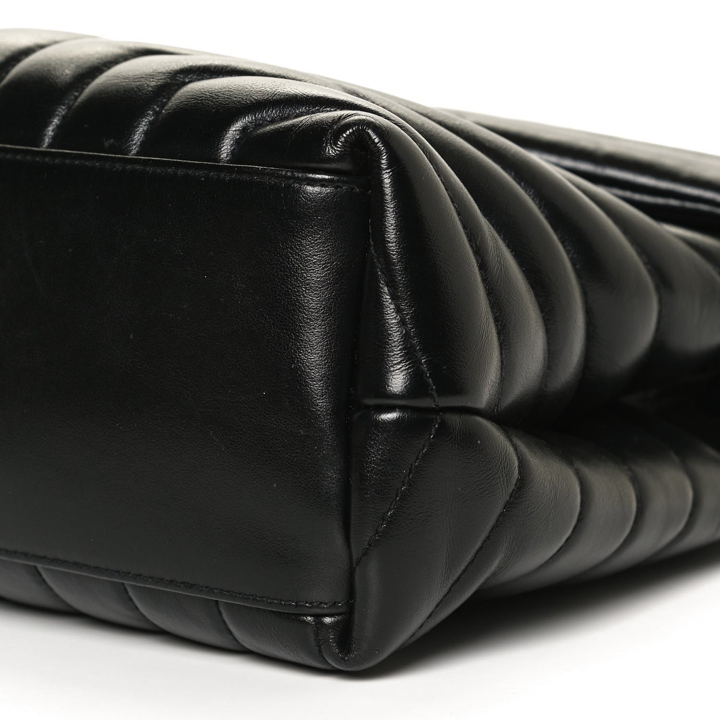 Calfskin Y Quilted Monogram Medium Loulou Chain Satchel Black