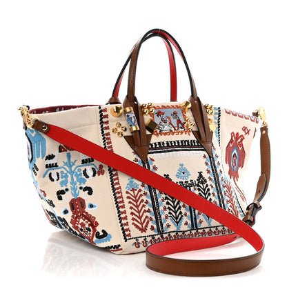 Christian Louboutin Frise Broderie Calfskin Greekaba Tote Biscotto Multicolor 3 of 9