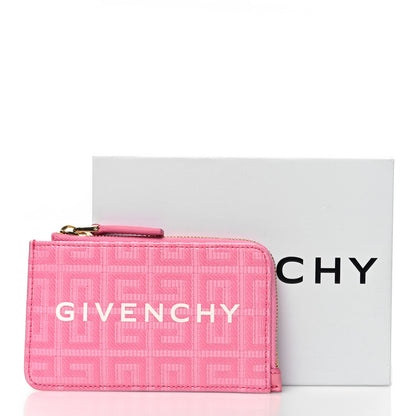 Givenchy Coated Canvas Logo 4G Cut Zip Card Holder Pink 8 of 8