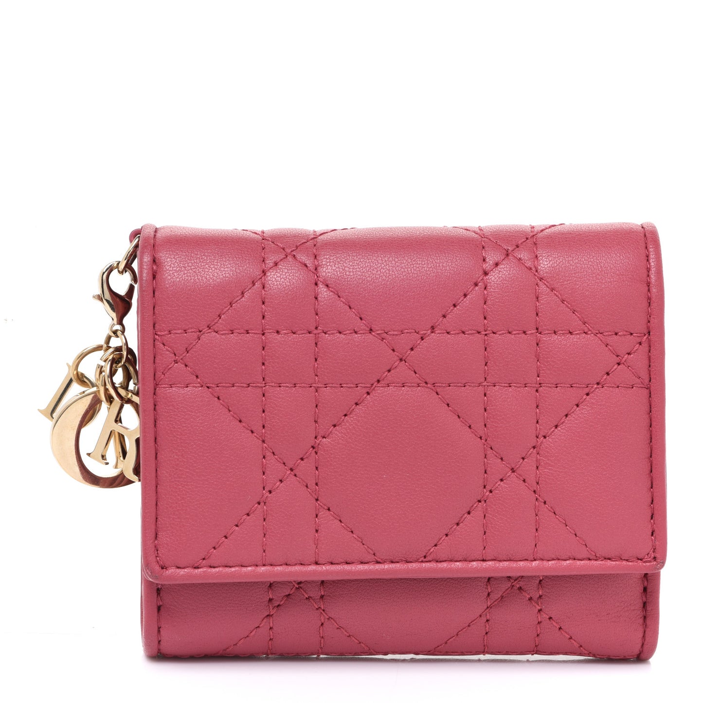 Lambskin Cannage Lady Dior Lotus Wallet