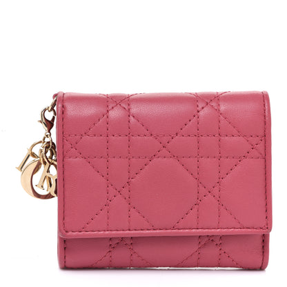 Christian Dior Lambskin Cannage Lady Dior Lotus Wallet 1 of 14
