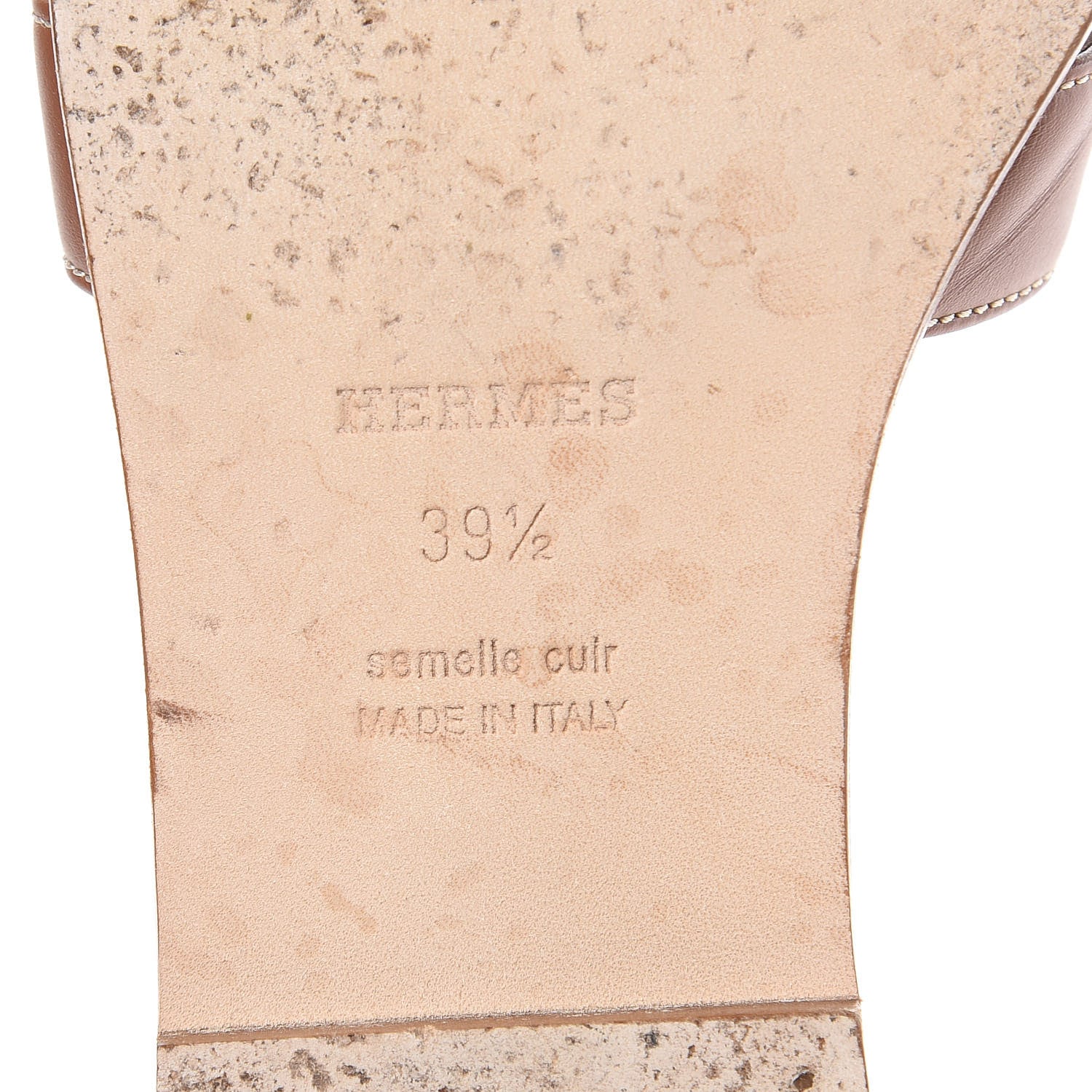 Hermes Box Calfskin Oran Sandals 39.5 Gold 6 of 10