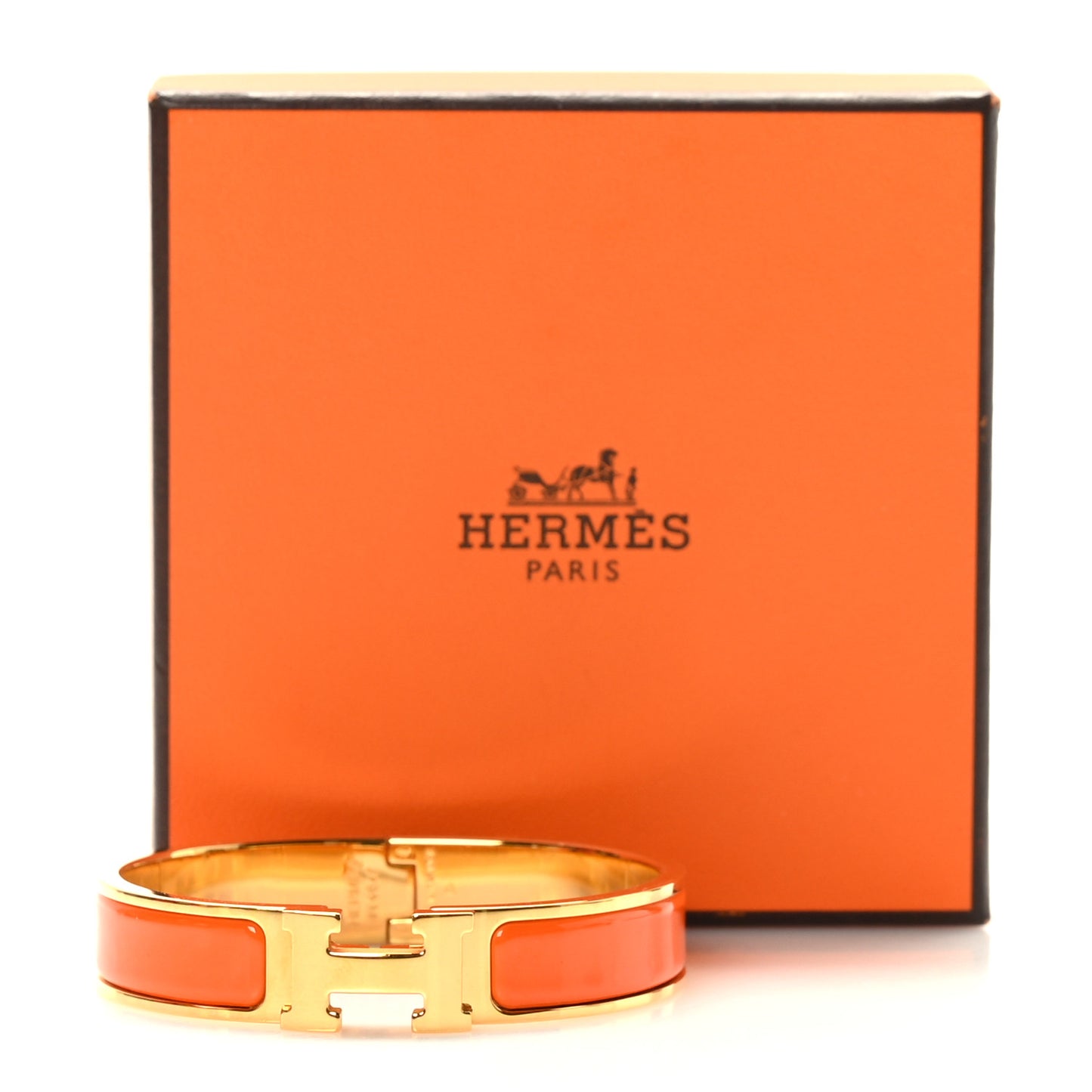 Enamel Narrow Clic Clac H Bracelet PM Orange