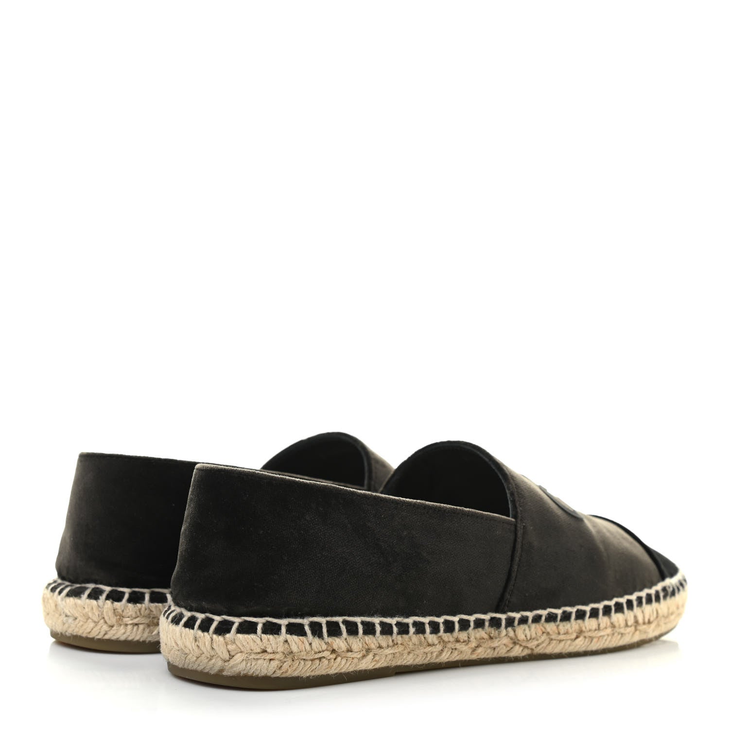 Chanel Velvet Logo Espadrilles 37 Grey Black 7 of 26