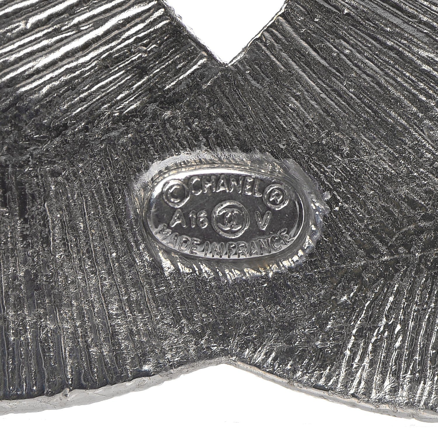 Chanel Baguette Crystal CC Brooch Silver 4 of 4