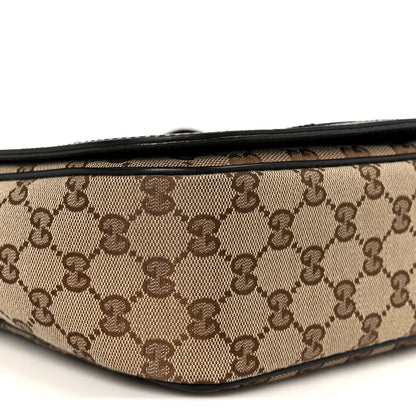 Gucci Monogram Flap Messenger Bag Beige Dark Brown 10 of 11