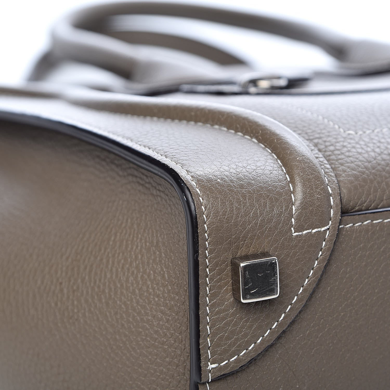 Celine Drummed Calfskin Micro Luggage Souris 7 of 14