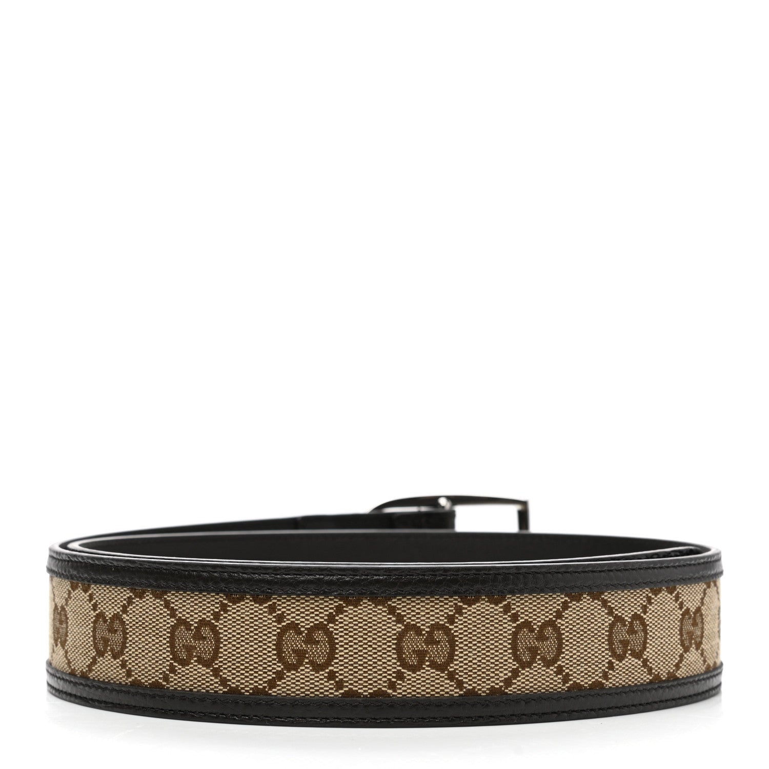 Gucci Monogram Dollar Calfskin 40mm Belt 85 34 Beige Ebony Testa di Moro 2 of 6