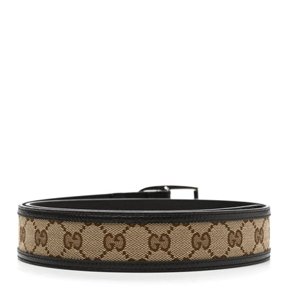 Gucci Monogram Dollar Calfskin 40mm Belt 85 34 Beige Ebony Testa di Moro 2 of 6