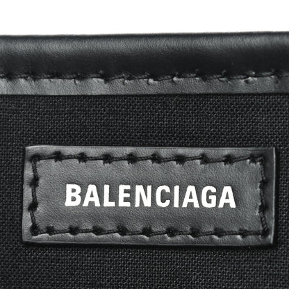 Balenciaga Cotton Canvas Calfskin Navy Cabas XS Natural Black 6 of 11