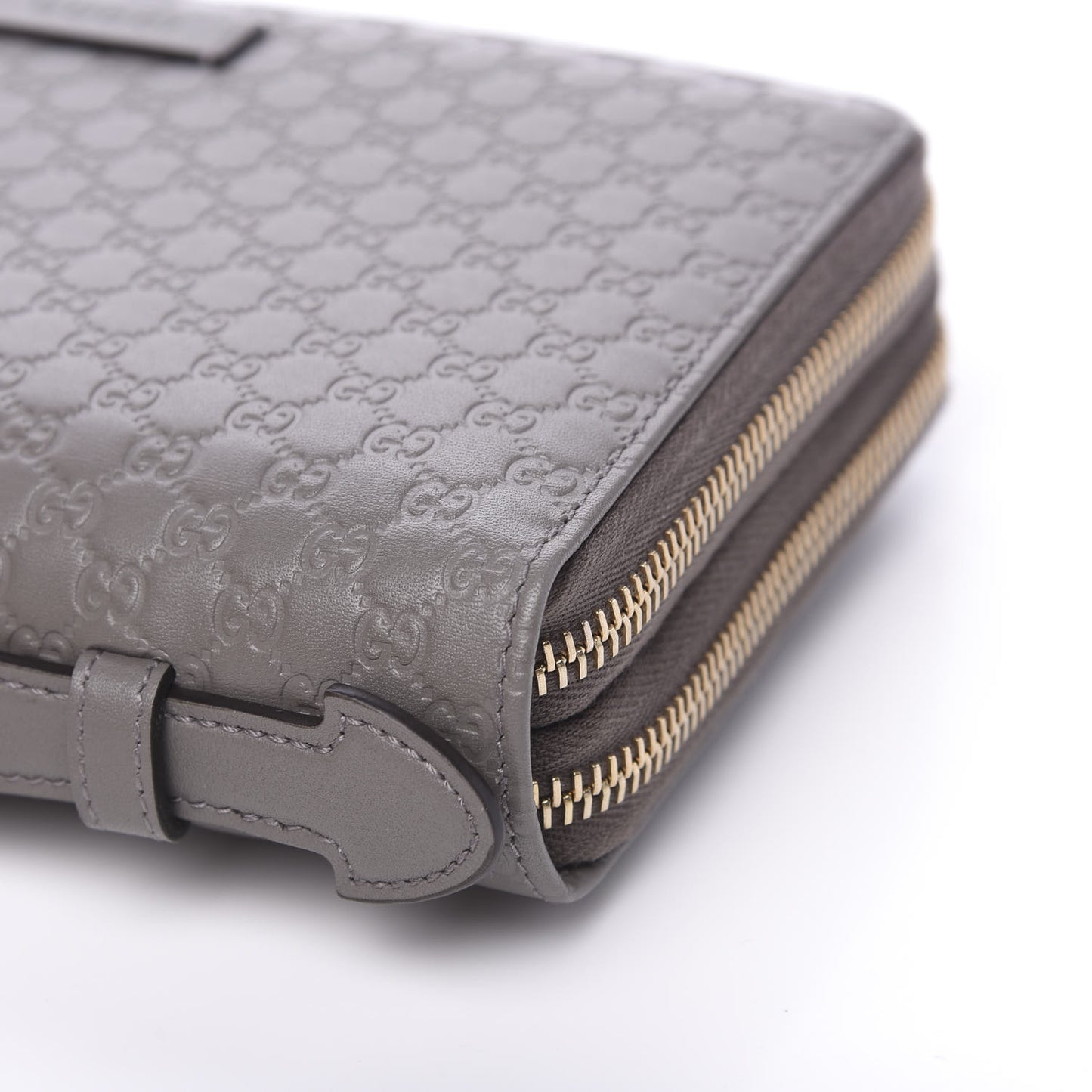 Soft Microguccissima Zip Around Top Handle Travel Wallet Loess